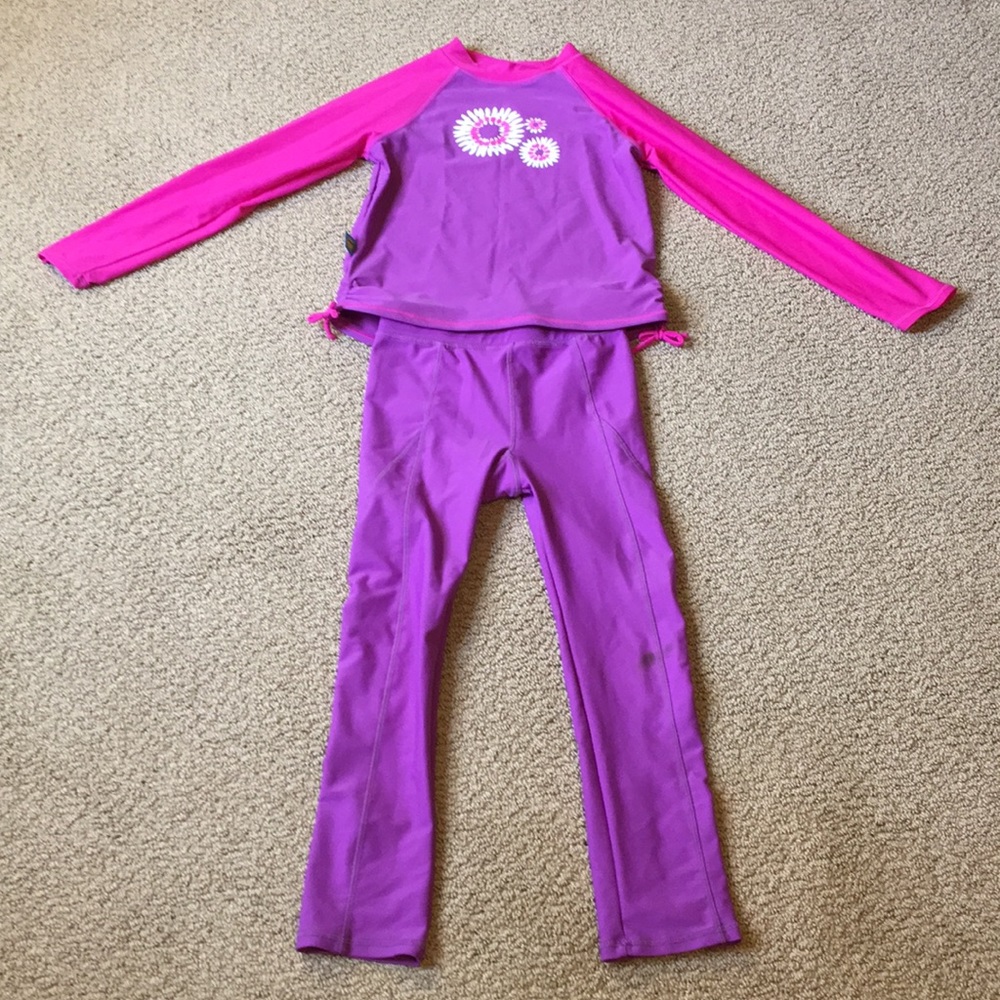 One Step Ahead rash guard and swim tights
